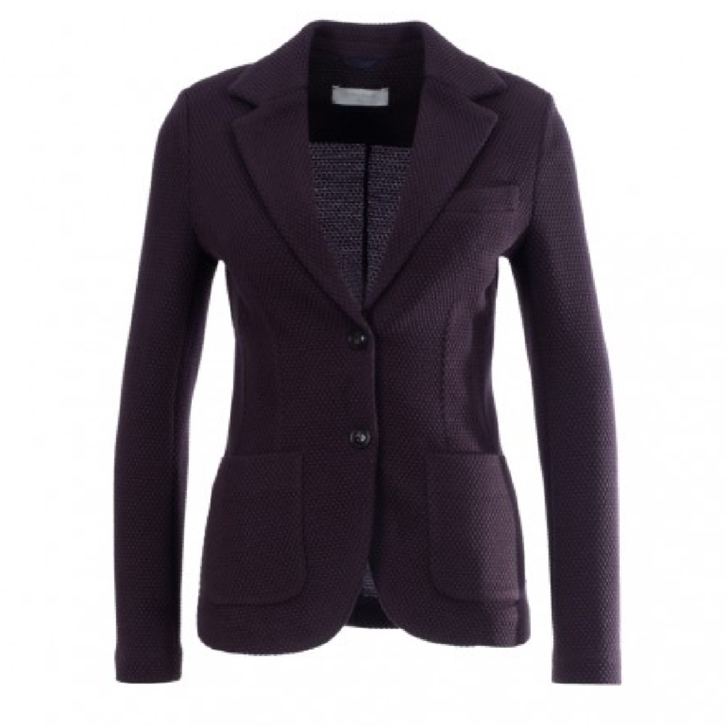 Circolo 1901 Honeycomb Dark Purple Knit Wool Blazer Italy 38